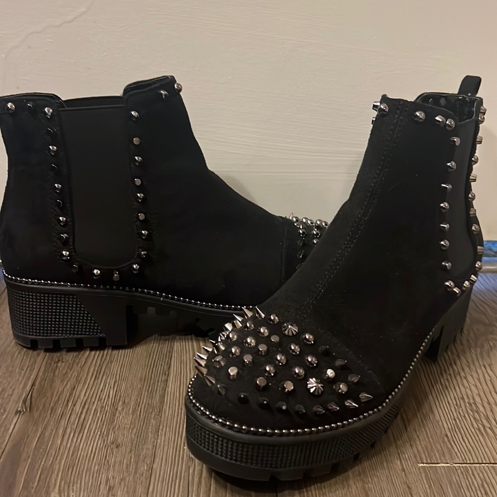Black Studded Booties